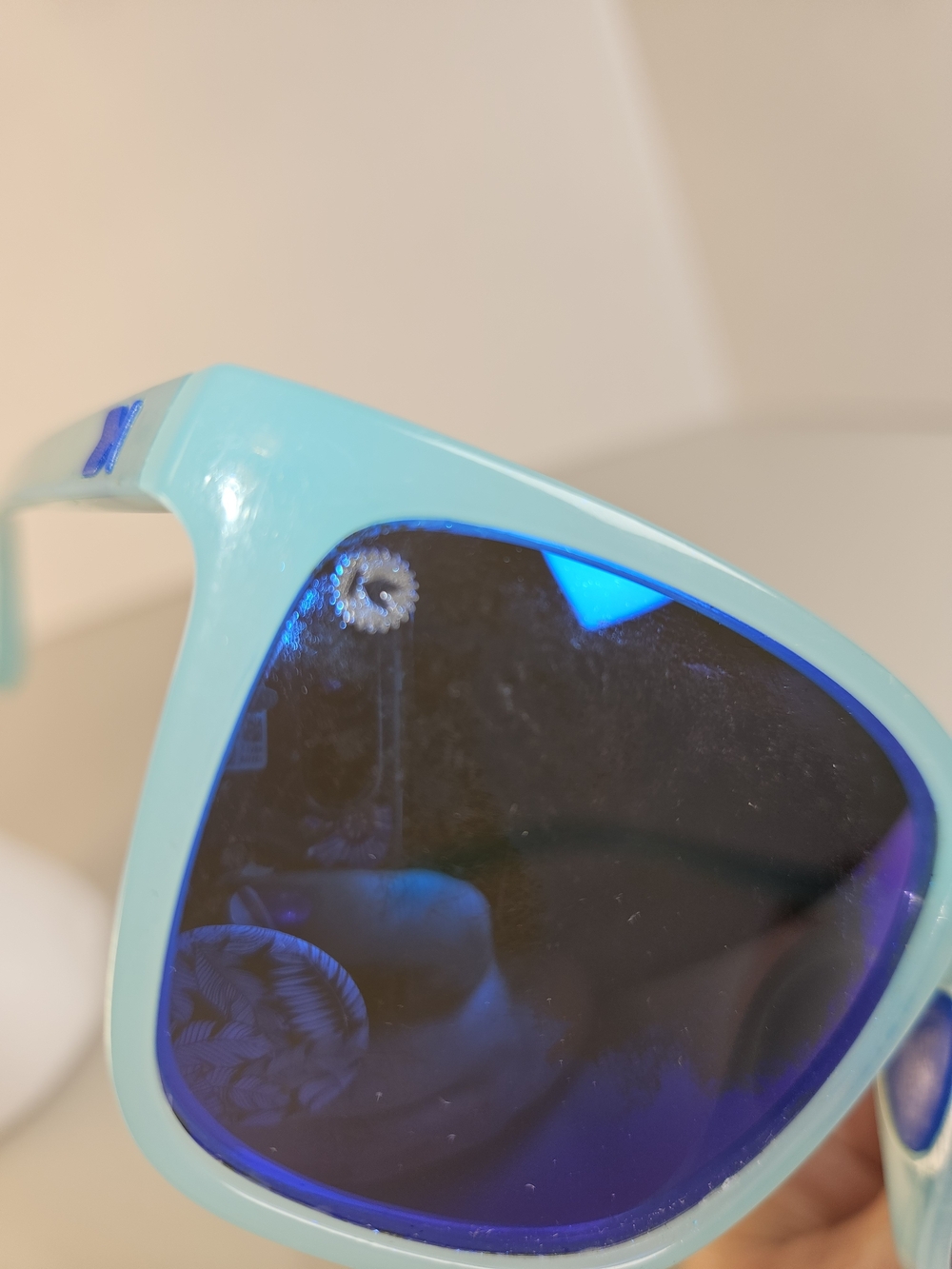 Knockaround Men's Teal Frame Sunglasses with Blue Mirrored Lenses - Picture 8 of 11